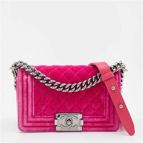 chanel pink velvet bag|chanel 22 bag small.